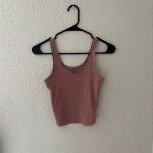 Wild Fable Mauve Lace Trim Tank Top